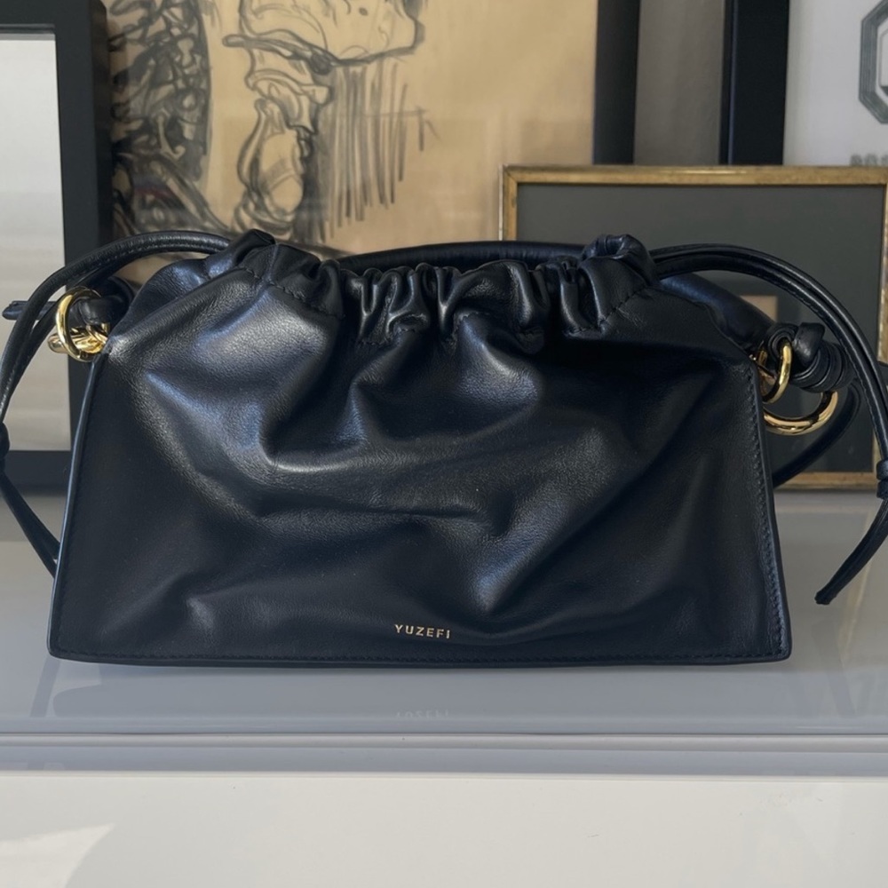 Yuzefi Bom Crossbody Bag in Black Leather